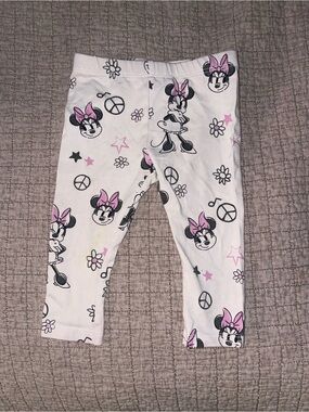 Disney Minnie Mouse White & Pink Girls' Leggings